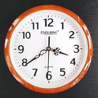 Size 25cm - Đồng hồ treo tường tròn nhựa giả gỗ