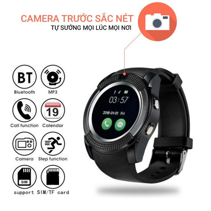 Đồng Hồ Thông Minh SMARTWATCH V8 có sim NGHE GỌI NHẮN TIN -dc3286