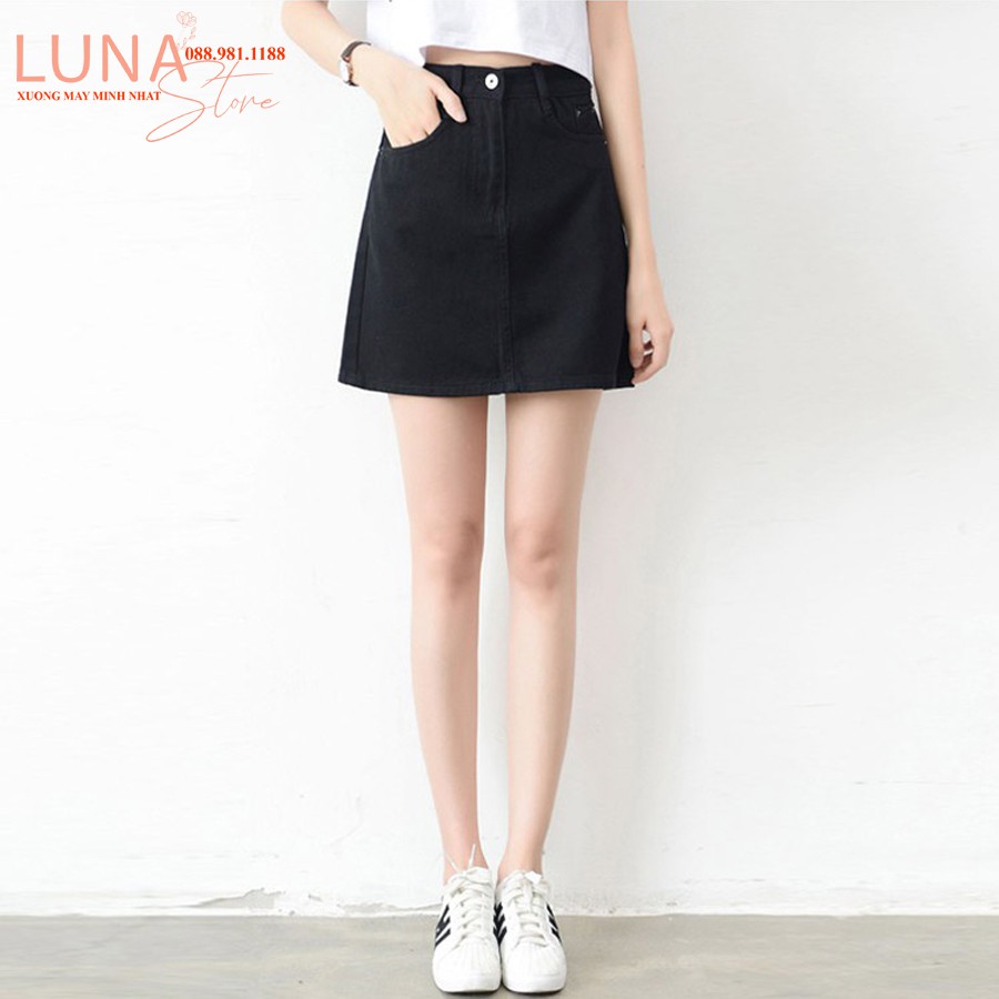 Chân váy KAKI chữ A ngắn Đen Trắng có quần trong túi trước sau - Cạp lưng cao - Vải Kaki thô - Mặc đi làm công sở biển | BigBuy360 - bigbuy360.vn