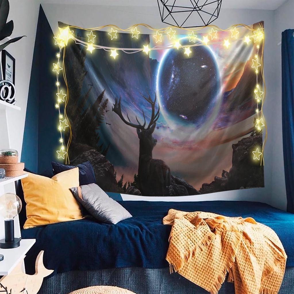 Tranh Vải Decor Hot Nhất Hiện Nay Chất Liệu Lụa Cao Cấp - Tặng Kèm Đèn Led