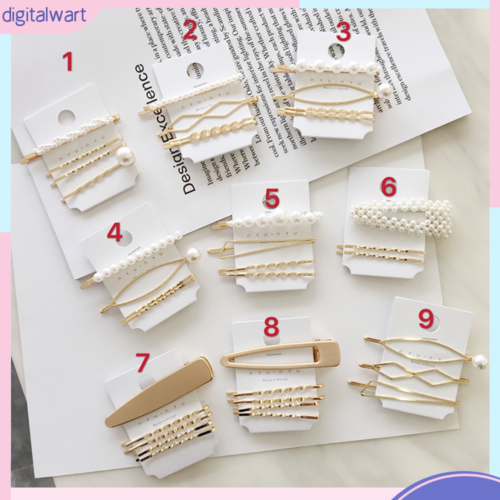 Bộ 4 kẹp tóc nữ đính ngọc trai giả thời trang