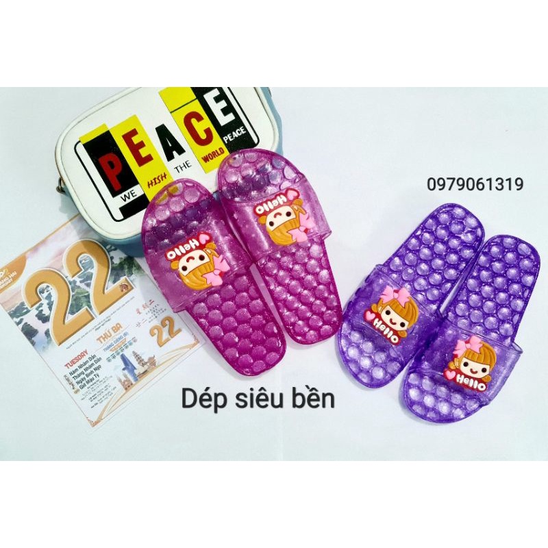 (Freeship với đơn từ 50k) DÉP GẤU, DÉP CHO BÉ HÌNH CÔ GÁI SIÊU YÊU