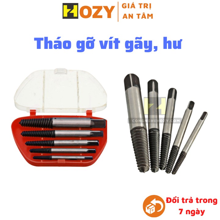 Bộ dụng cụ tháo gỡ lấy ốc vít bị gãy toét đầu, bulong gãy đầu mũ, và bulong bị chờn đầu mũ