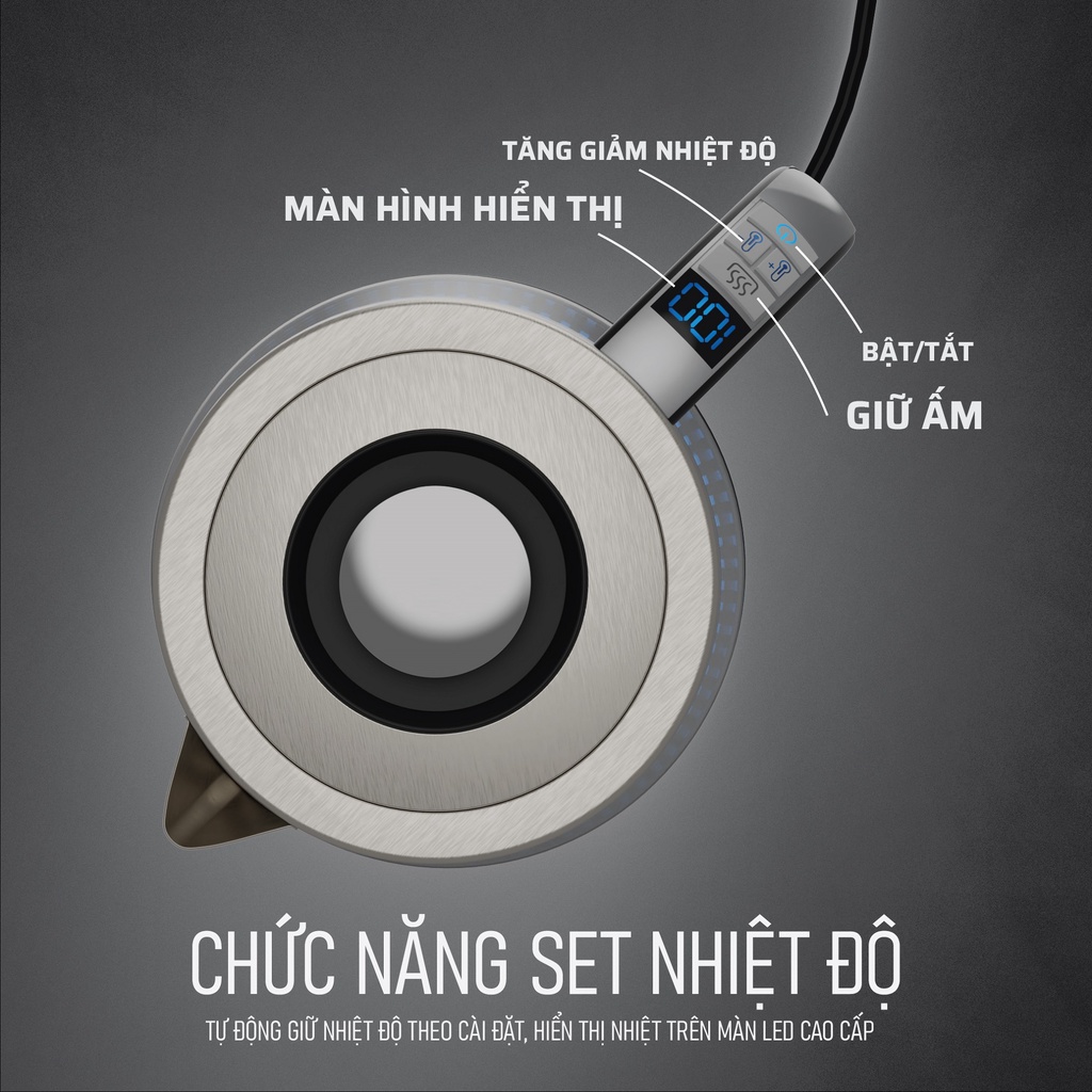 Máy Đun Nước Pha Sữa Giữ Nhiệt 2GOOD G18 1.8 Lít, Có Lõi Lọc Ủ Trà, Tùy Chỉnh Nhiệt Độ