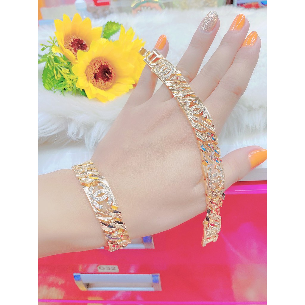 Lắc tay nữ UHA, lắc tay phong thùy bền màu thiết kế cao cấp sáng lấp lánh L14