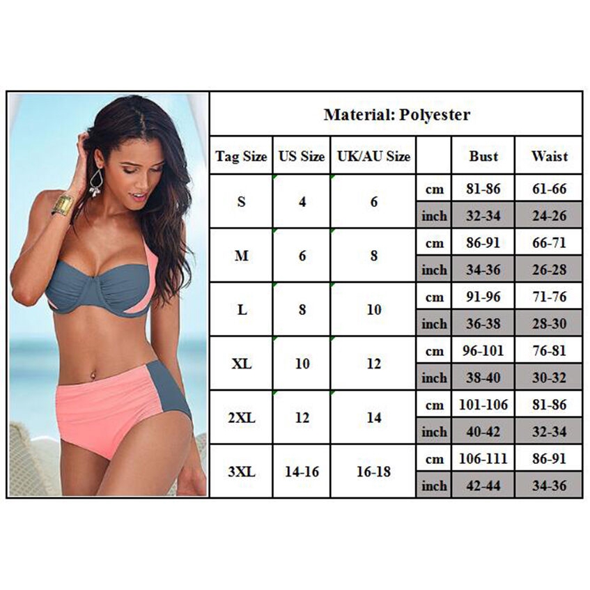 Bikini 2 mảnh có đệm nâng ngực quần eo cao sành điệu