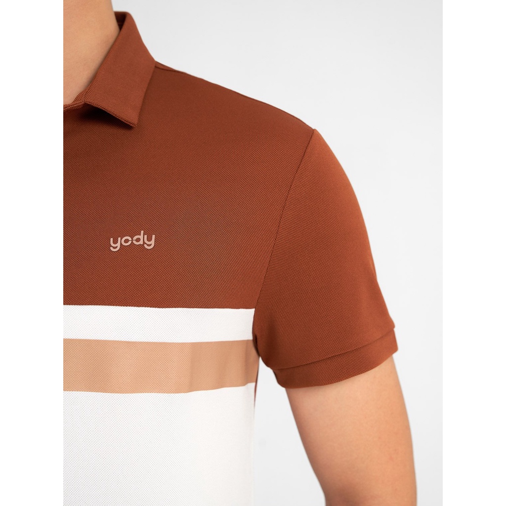 Áo Polo Nam YODY Cafe SlimFit Phối Màu  Phối Nẹp Chất Thun Cotton Ngắn Tay Có Cổ APM5369