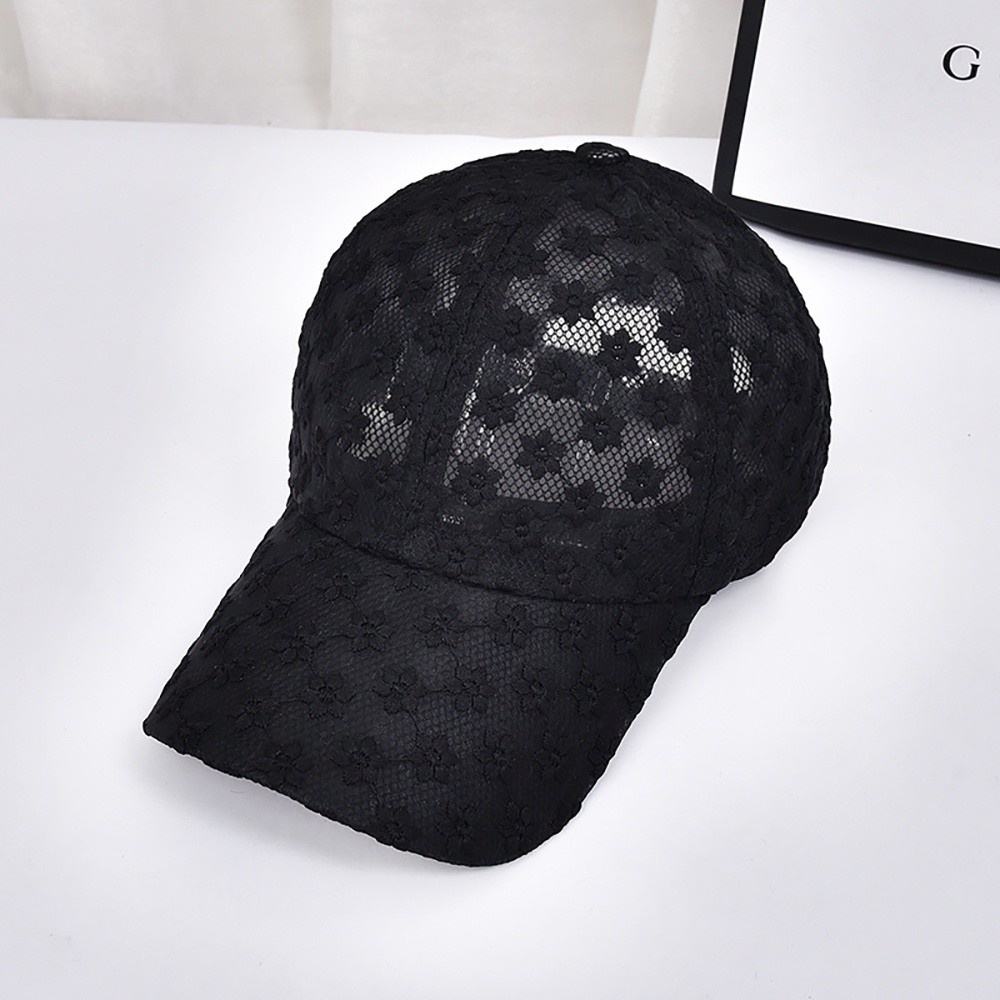 Mũ Lưỡi Trai Phối Ren Hoa Thoáng Khí Thời Trang Hàn Quốc Cho Nữ