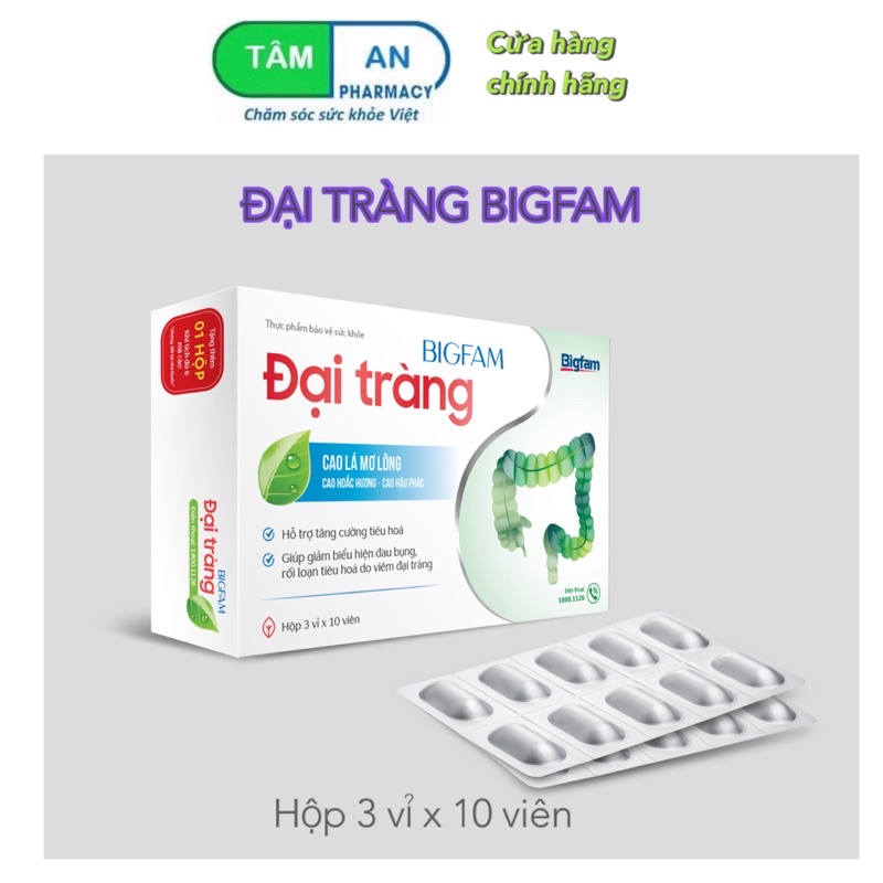 ĐẠI TRÀNG BIGFAM_mua 6 tặng 1_ giảm biểu hiện đau bụng, rối loạn tiêu hoá, co thắt_SẢN PHẨM ĐỘC QUYỀN CHÍNH HÃNG L