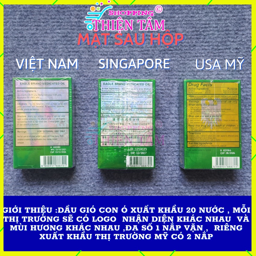 Dầu Gió Xanh Con Ó 24ml Singapore