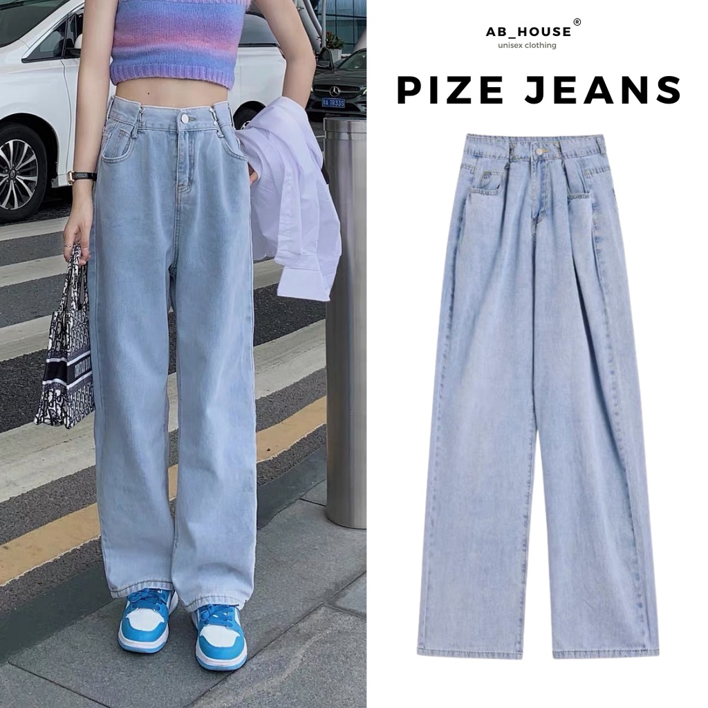 Quần Jean Ống Rộng PIZE Phối Móc Cài Unisex (Ảnh Thật/ Có Sẵn) | BigBuy360 - bigbuy360.vn