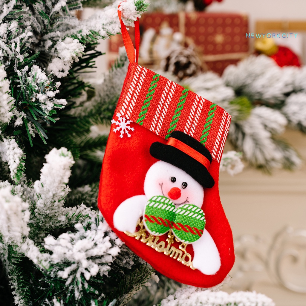 Vớ Treo Trang Trí Giáng Sinh Hình Ông Già Noel Tuần Lộc Dễ Thương