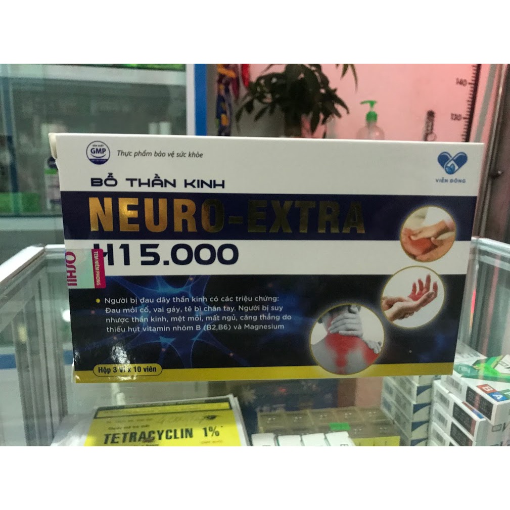 Viên uống bổ thần kinh Neuro Extra H15000 giảm đau thần kinh, đau cổ vai gáy, tê bì chân tay, hạn dùng 2026