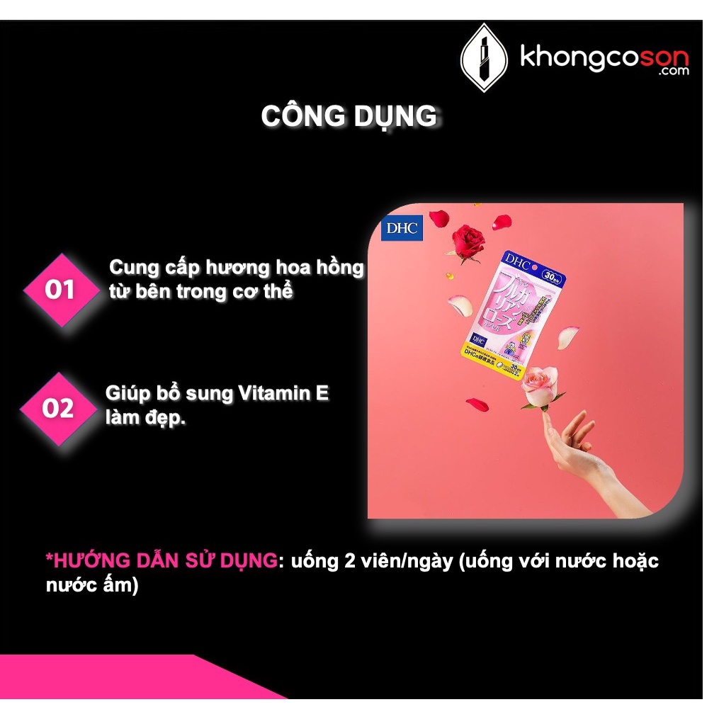 Viên Uống Hương Hoa Hồng DHC Bulgarian Rose Capsule 30 Ngày - Khongcoson