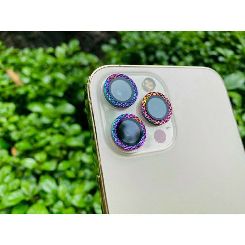 Bộ Dán Bảo Vệ Camera Phay Xước 7 màu cầu vồng Iphone 12 Pro Max /12/12 pro/12mini/11/11 Pro/ 11 Pro Max Siêu Đẹp