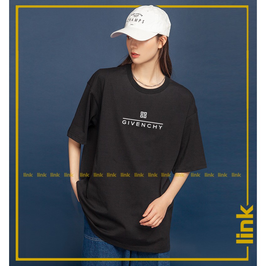 Áo nữ tay lỡ givenchi xinh unisex ( Đen, Trắng )