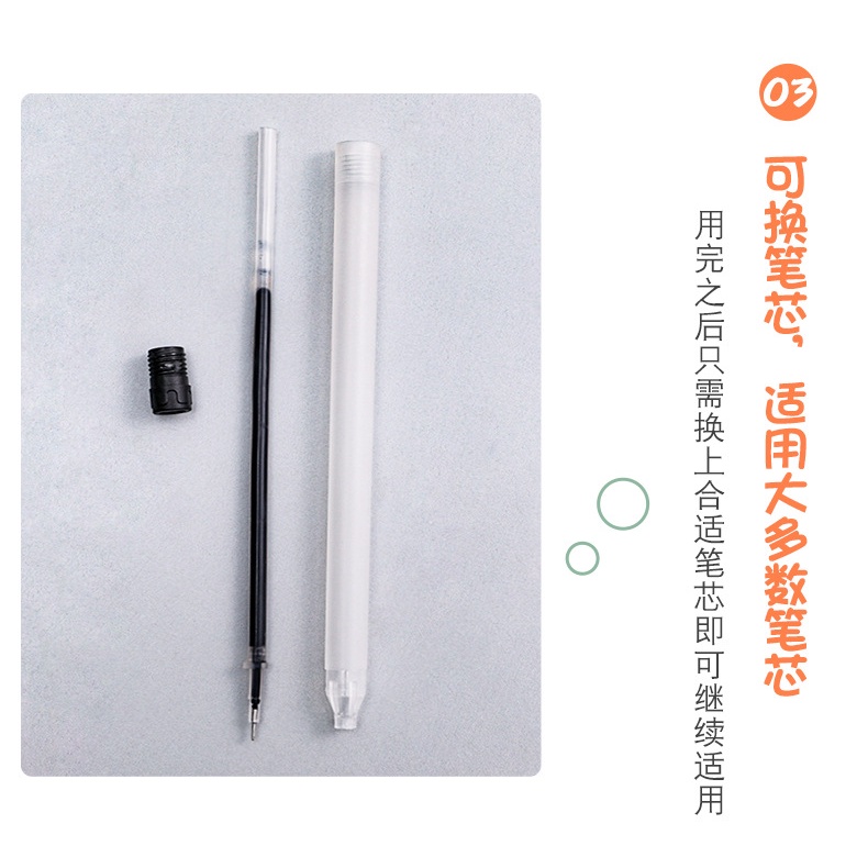 Bút Gel Đen Nhám  Ngòi Kim 0.5mm Có Thể Thay Ngòi Được Nét Mực Đều Đẹp - Kami Store