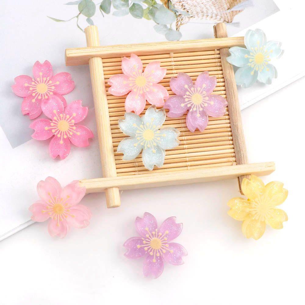 Kẹp Tóc Hoa Anh Đào Lấp Lánh 26mm Trang Trí Điện Thoại / Sổ Tay