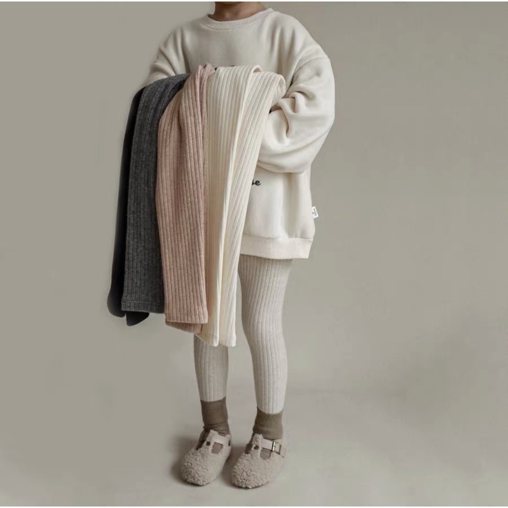 Quần legging bé gái không bàn chân màu trắng siêu xinh, đủ size cho bé từ 1-7 tuổi, chất liệu len siêu co dãn A11