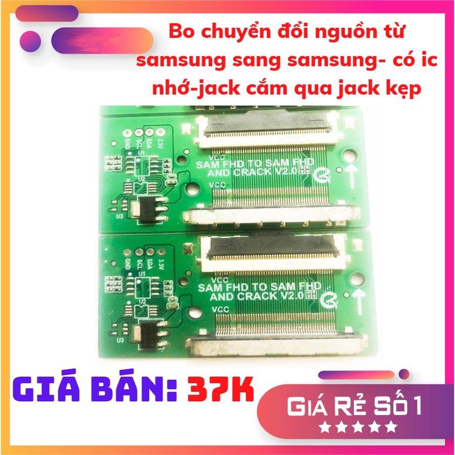 Bo chuyển đổi nguồn từ samsung sang samsung- có ic nhớ-jack cắm qua jack kẹp