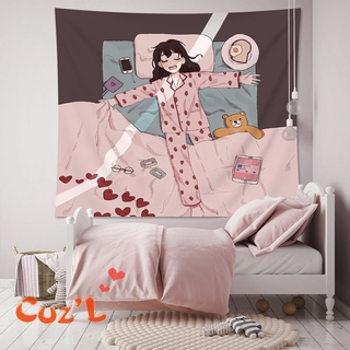Tấm Vải Treo Tường Hình Cô Gái Dễ Thương Xinh Xắn
