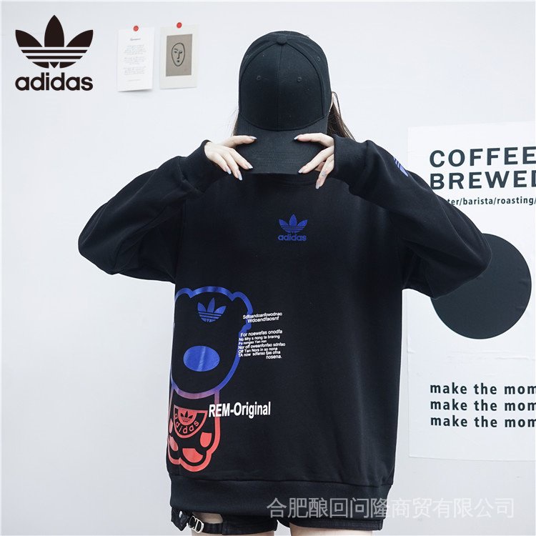 Áo sweater Adidas Dáng Rộng Cổ Tròn Thời Trang Cho Cặp Đôi