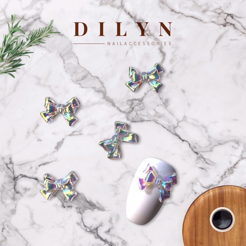 Phụ Kiện Nail - Charm Nơ Thuỷ Tinh Trang Trí Móng
