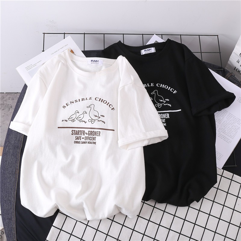 White Short-Sleeved T-Shirt Female 2021 New Spring And Summer Korean Version Of The Loose Student Hundred Large Size On