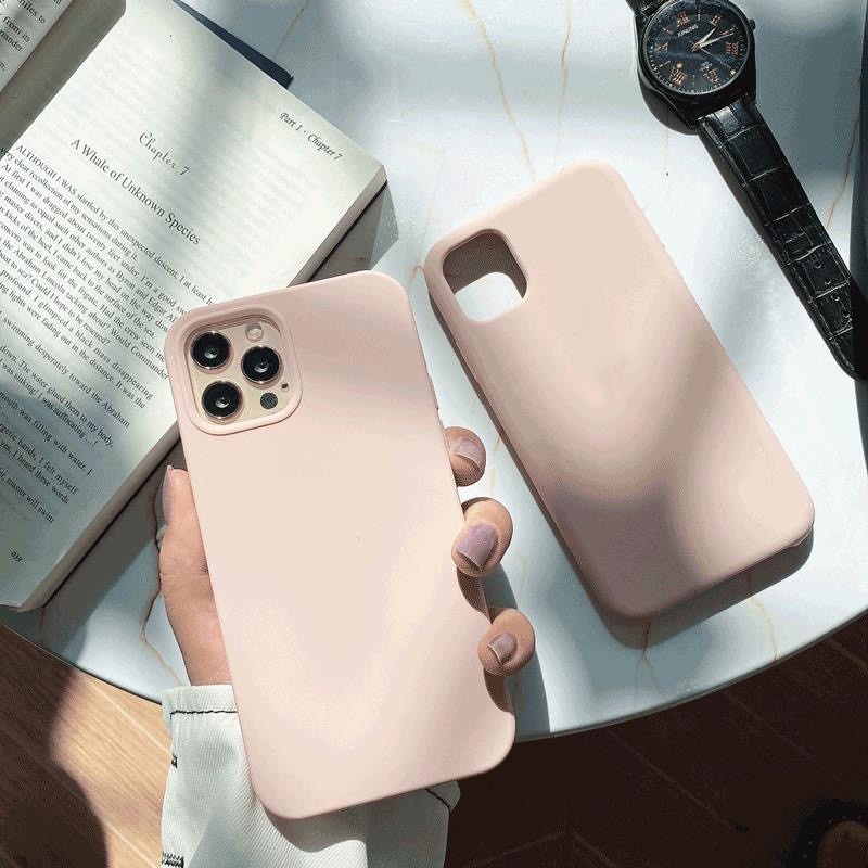 Ốp Điện Thoại Silicon Cát Chảy Màu Hồng Cho iPhone 14 PRO Max13 PRO Max i12 PRO 78 SE2 X XS Max XR 8 7plus 11 PRO Max