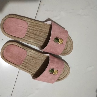 <ORDER QUẢNG CHÂU>Dép giả cói quả dứa (KÈM HÌNH THẬT)