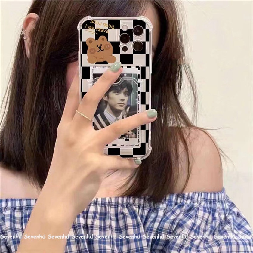 Ốp Điện Thoại Mềm Họa Tiết Hoạt Hình Có Ngăn Đựng Thẻ Cho iphone 15 14 13 12 11 pro max x xr xs max 8 7 6 6s plus se 2020