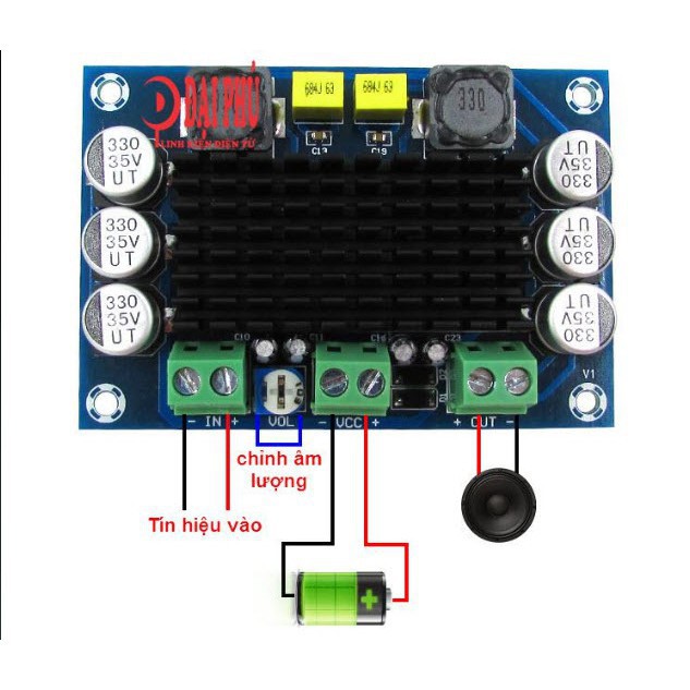 Mạch Digital Audio Amplifier Mono 100W TPA3116D2, DC 12-26V