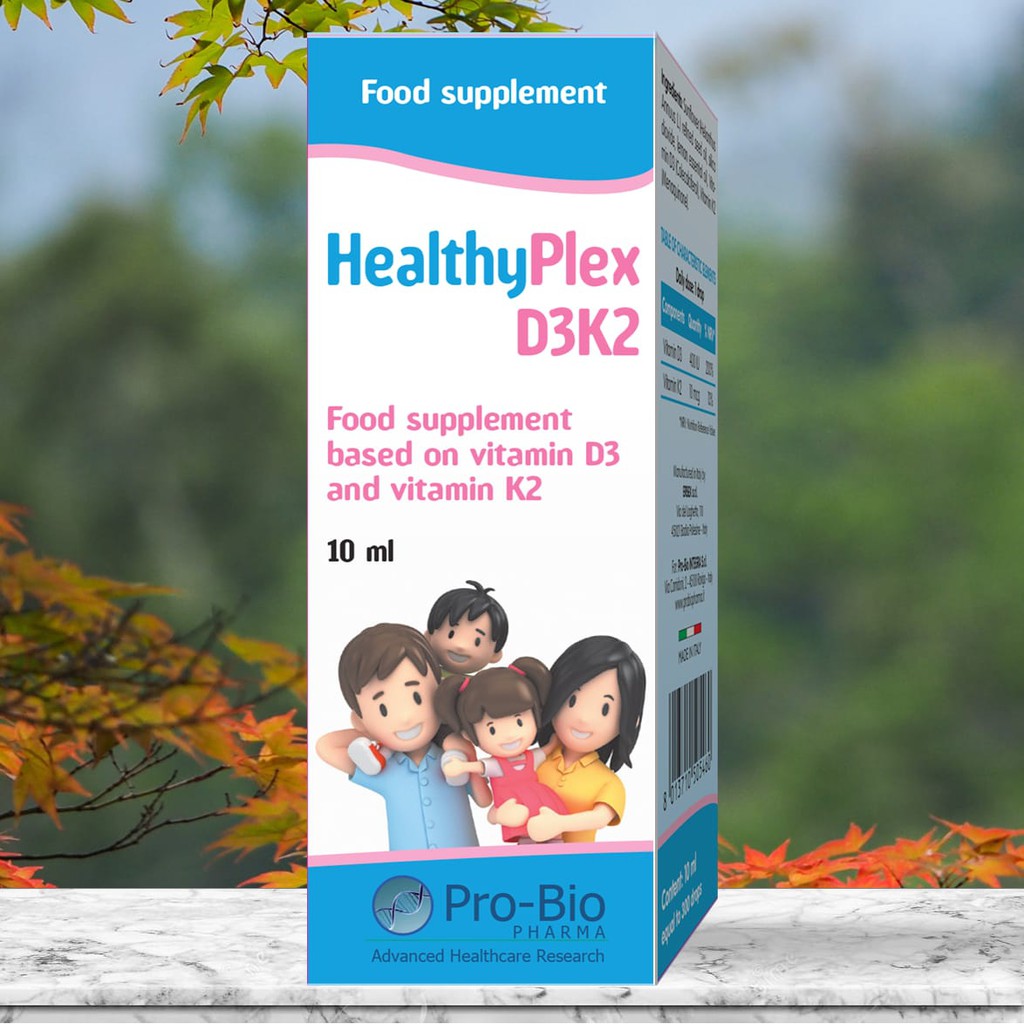 HealthyPlex D3K2 - Bổ sung vitamin D3K2 tăng cường hấp thu Canxi cho Trẻ (lọ 10ml)