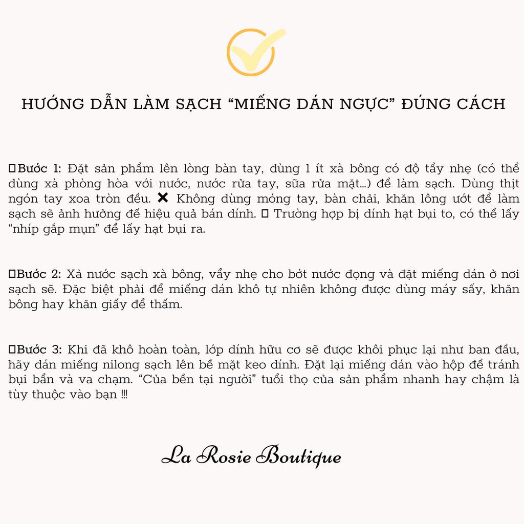 1 Cặp Dán Ngực Silicon La Rosie Boutique siêu tiện lợi dùng được nhiều lần che phủ tốt phù hợp mặc áo hở lưng LA37