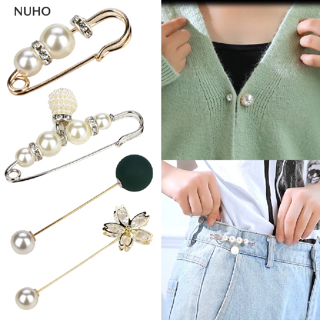 Ghim cài áo đính ngọc trai nhân tạo thời trang sành điệu