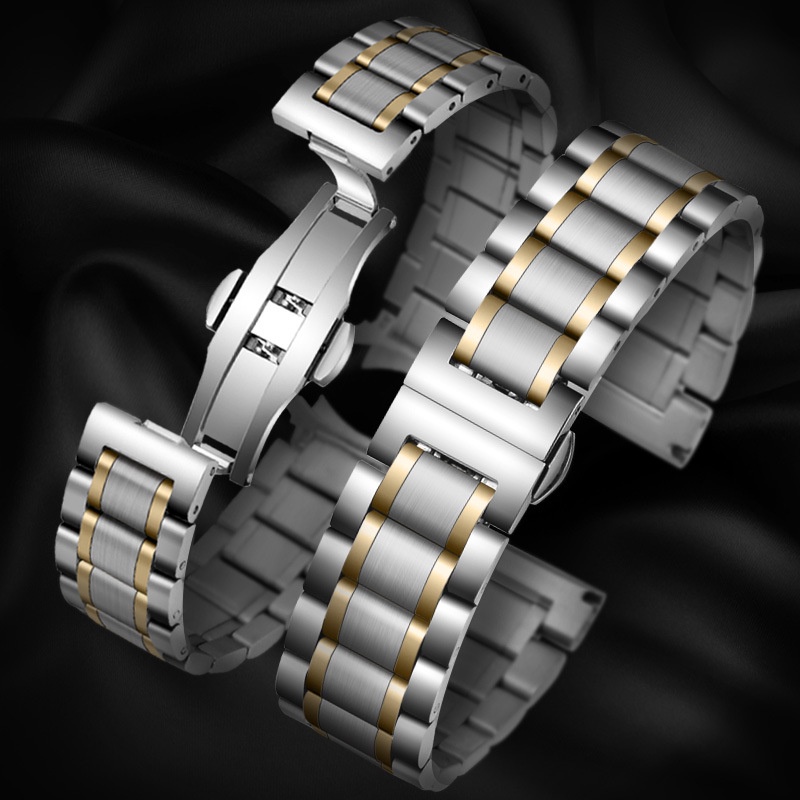 Dây Đeo Bằng Thép Không Gỉ 20Mm 22mm Sang Trọng Cho Đồng Hồ Thông Minh Samsung Watch 3 45mm 46mm Huawei Watch3 GT3 GT2