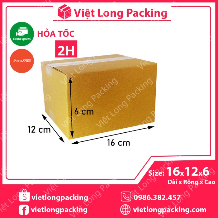 16x12x6 Combo 10 hộp carton gói hàng - Thùng giấy đóng hàng