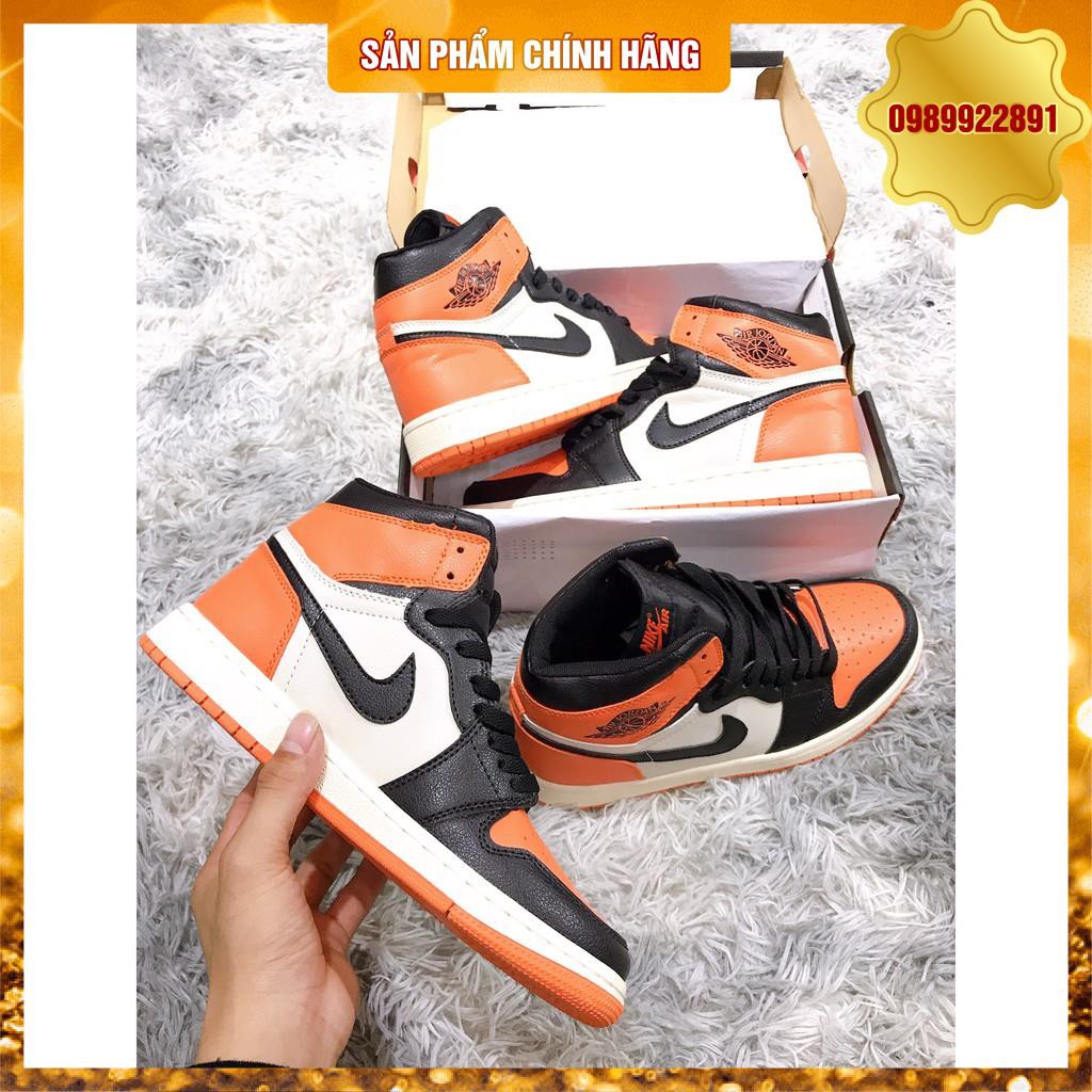 Giày Sneaker Jodan 1 Cao Cổ Cam Full Box Freeship