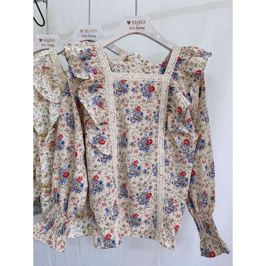 Áo sơ mi hoa bèo vintage(Ảnh thật)