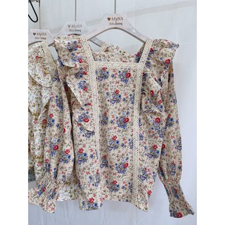 Áo sơ mi hoa bèo vintage(Ảnh thật)
