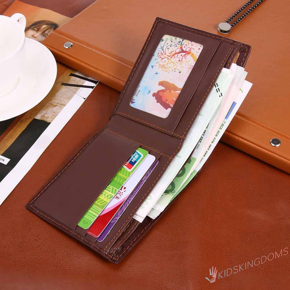 【Big Sale】Fashion Men Short Wallets Thin Business PU Coin Purse Flap Money Bags