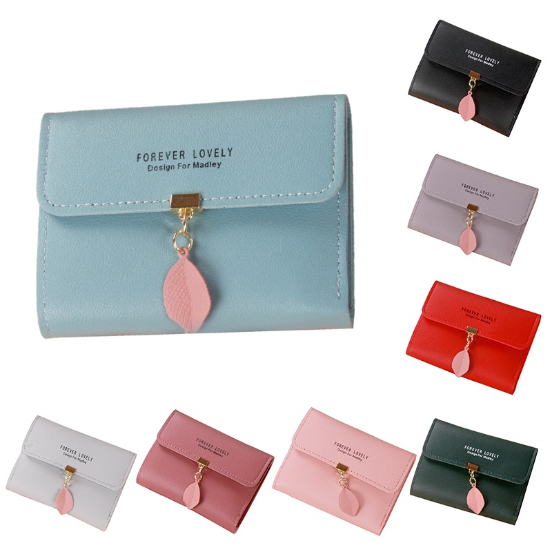 Women's Short Small Coin Purse Wallet Ladies Leather Folding Card Card Holder