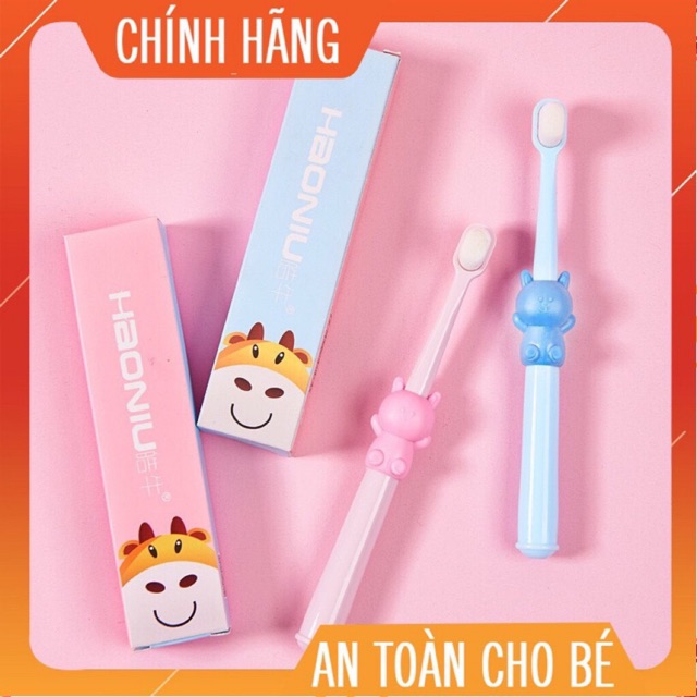 [HOT]Bàn chải đánh răng cho Bé HaoNiu với sợi lông siêu nhỏ chỉ 0.07mm không làm tổn thương đến lợi của bé