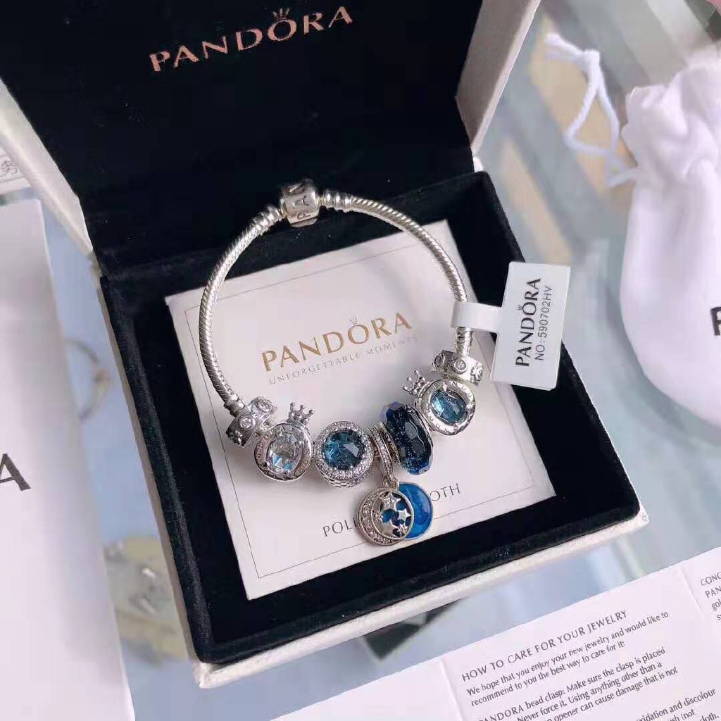 PANDORA Bộ Vòng Tay Mạ Bạc 925 Bstz169 2021 New Asad654642