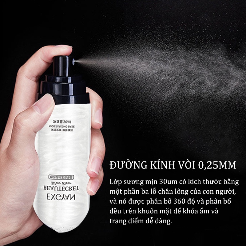 Bình xịt cố định, Xịt khoáng khoá nền makeup giữ chặt lớp trang điểm dưỡng ẩm sương mỏng ánh sáng bạc nhấp nháy-PS-YXYPW