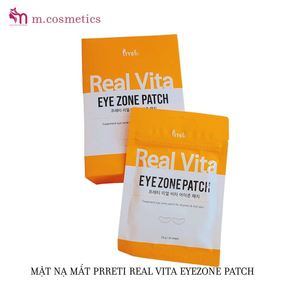 1 túi 30 miếng Mặt nạ cho mắt Prreti Real Vita Eye Zone Patch