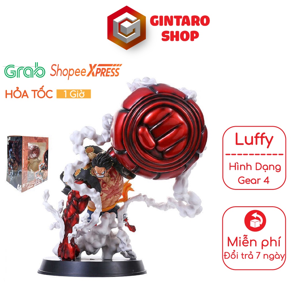 Mô hình One Piece Luffy Gear 4 king kong , Đồ chơi mô hình Luffy Gear 4 tay siêu to cao 25Cm GINTARO SHOP