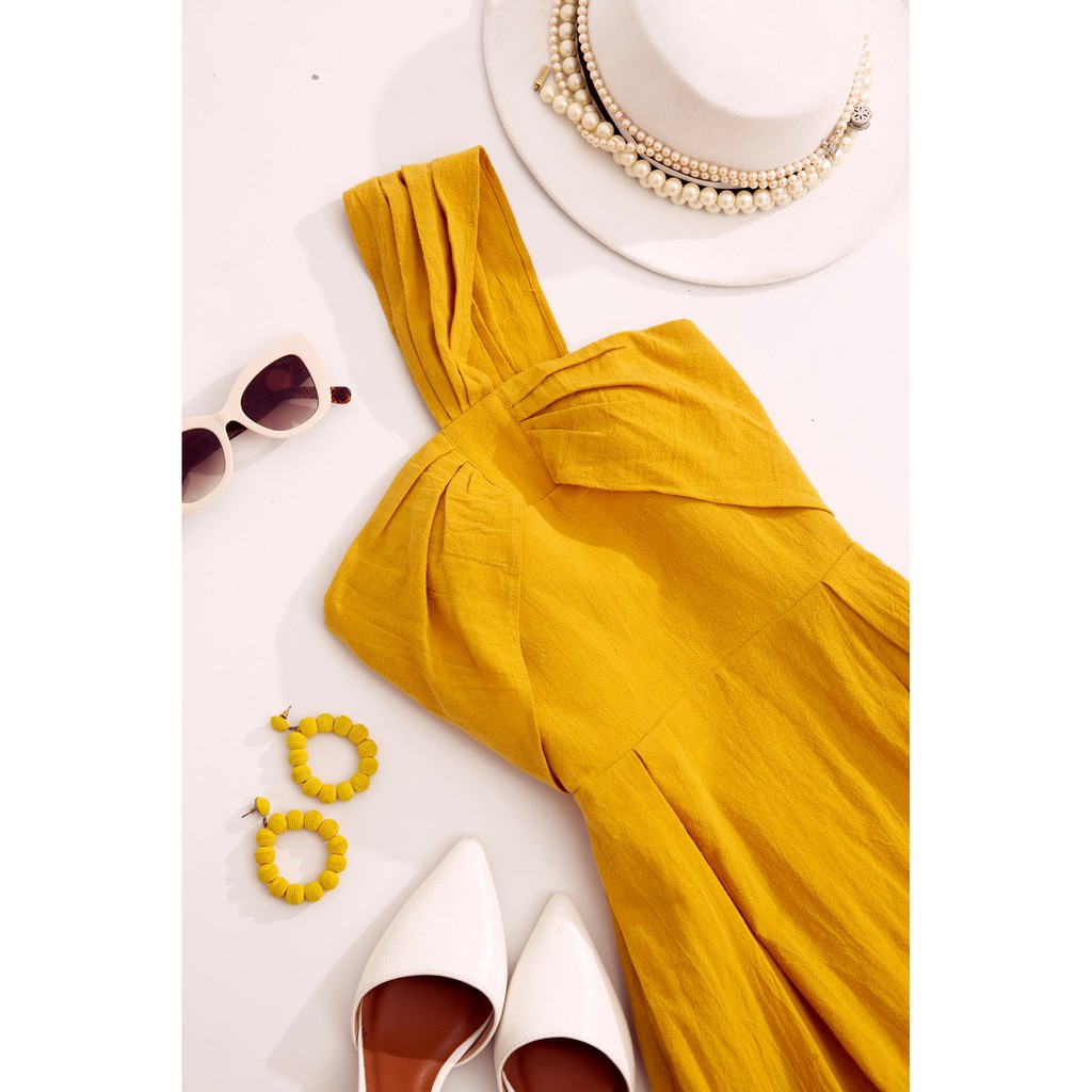 SÒ VINTAGE - DONNA Đầm xếp ly tùng xòe một dây chéo vai | BigBuy360 - bigbuy360.vn