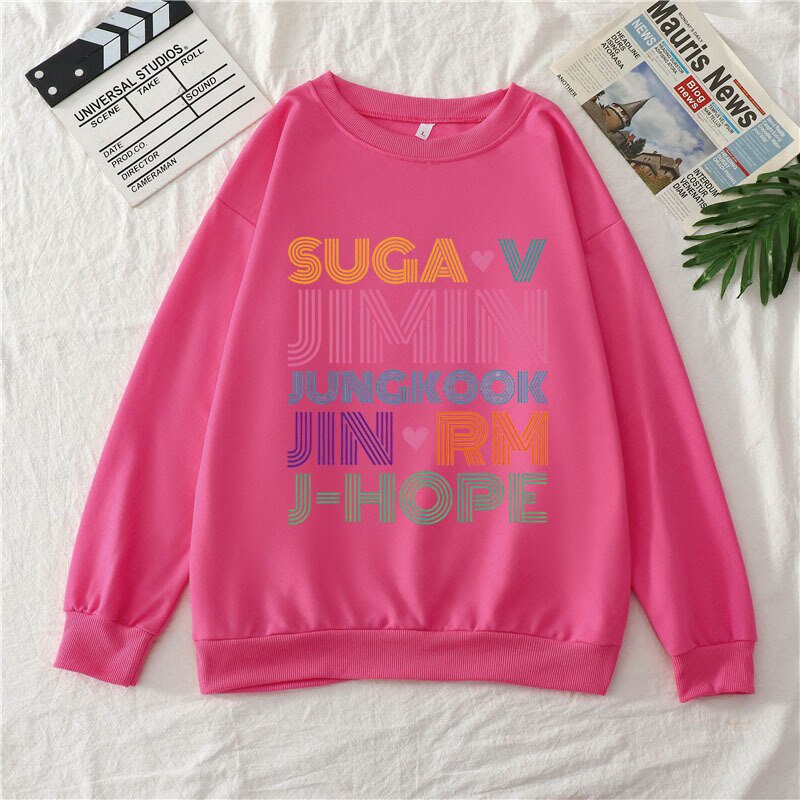 Áo sweater nam nữ UNISEX BTS in chữ SUGA JIMIN JUNGKOOC JIN