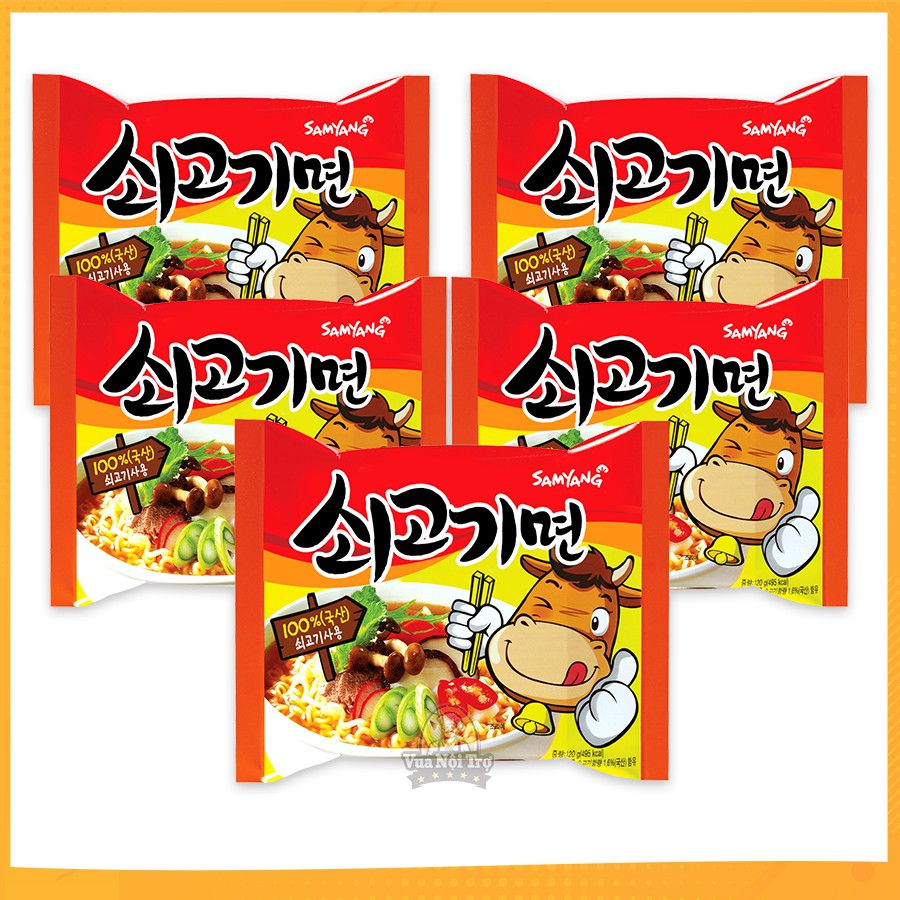 Lốc Mì Bò Samyang Hàn Quốc (120g/gói x 5 Gói)